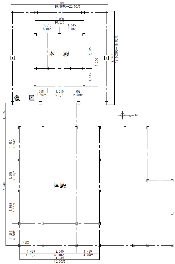 万江阿蘇神社本殿平面計画