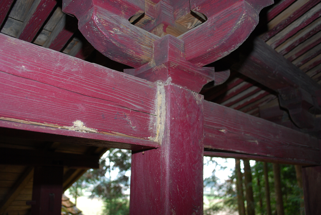 山本神社本殿向拝蟻害状況