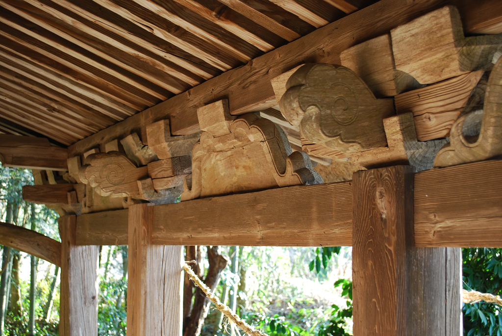 上永里雲羽神社本殿向拝内部側