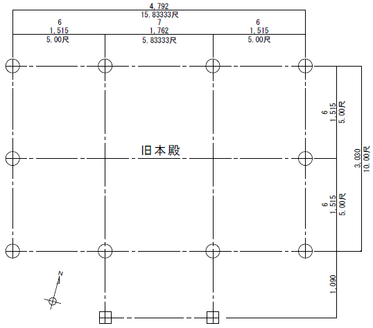 東光寺八幡宮旧本殿平面計画