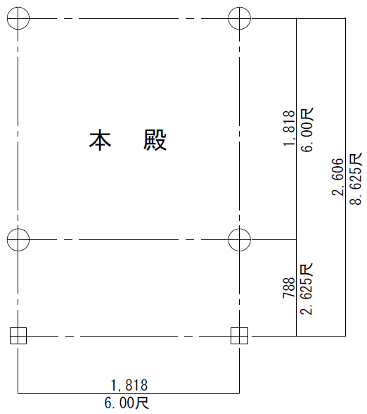 槻木菅原神社本殿平面計画