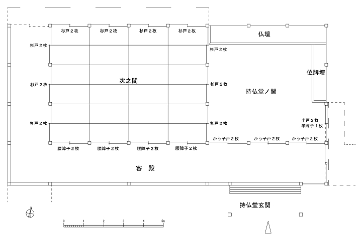 客殿復原平面図