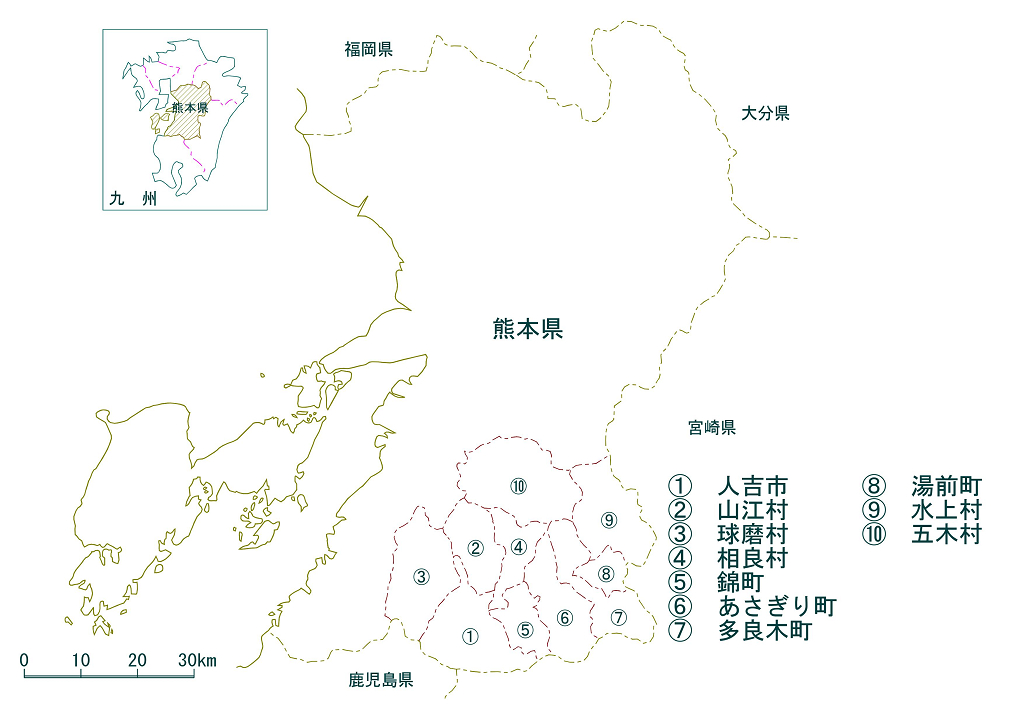 人吉球磨地域地図